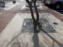 Pavers and grate lid bmps at City Hall and Police Department