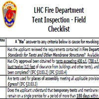 Tent Inspection Field Checklist